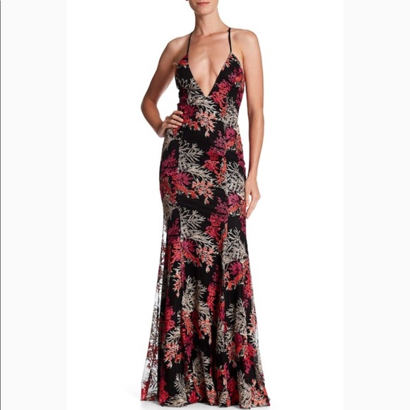 Jay Godfrey Embroidered Gown Maxi prom Dress - Picture 3 of 4